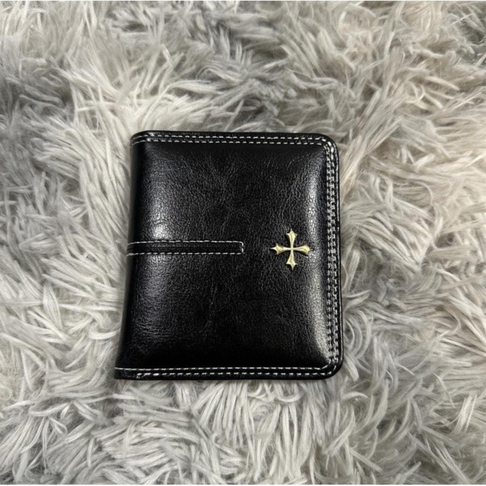 Y2K style Black Cross Detail Wallet